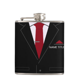 Personalized Name Text Business Flask Funny