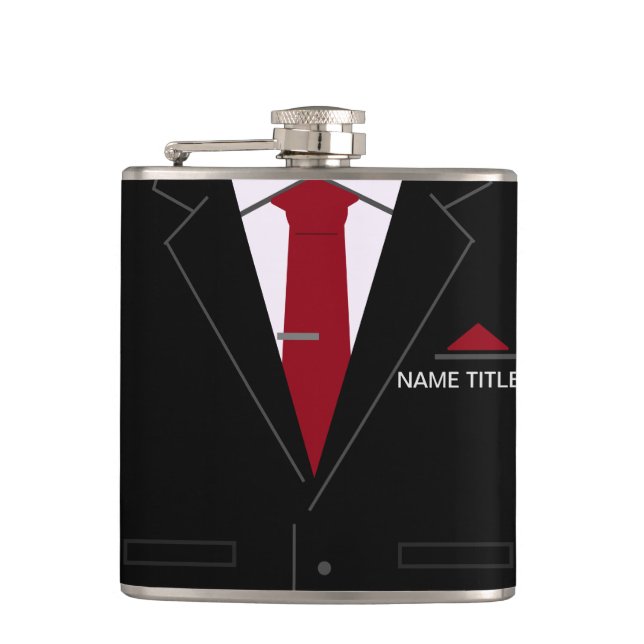 Personalized Name Text Business Flask Funny (Front)