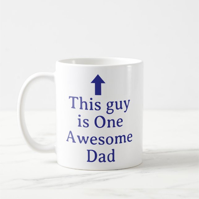 PERSONALIZED NAME & TEXT FUNNY SIMPLE STYLISH DAD COFFEE MUG (Left)
