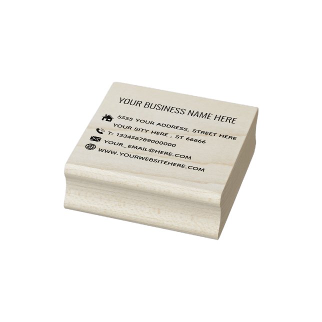 Personalized Name Text Info Address Rubber Stamp (Stamp)