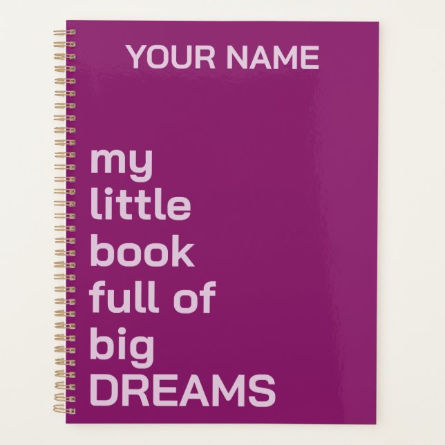 PERSONALIZED NAME TEXT SIMPLE STYLISH DAILY  PLANNER (Front)