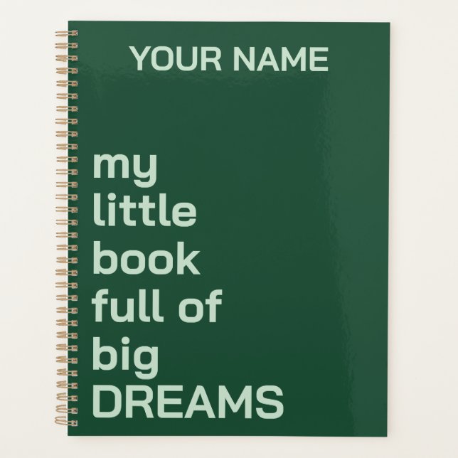 PERSONALIZED NAME TEXT SIMPLE STYLISH DAILY  PLANNER (Front)