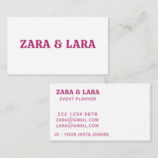 PERSONALIZED NAME TEXT SIMPLE STYLISH PROFESSIONAL BUSINESS CARD