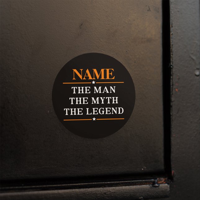 Personalized Name The Man The Myth The Legend Classic Round Sticker (Creator Uploaded)