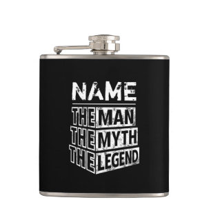 Personalized Name The Man The Myth The Legend Hip Flask