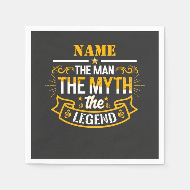 Personalized Name The Man The Myth The Legend Napkin (Front)