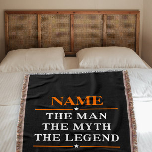 Personalized Name The Man The Myth The Legend Throw Blanket
