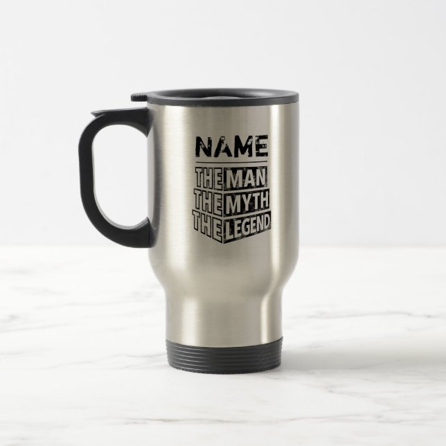 Personalized Name The Man The Myth The Legend Travel Mug (Left)