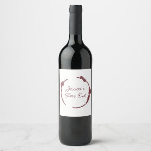 Personalized Name Time Out Wine Stain Label