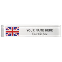 Personalized name title British Union Jack flag