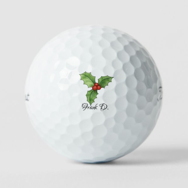 Personalized Name Titleist Golf Balls, Christmas Balls (Front)