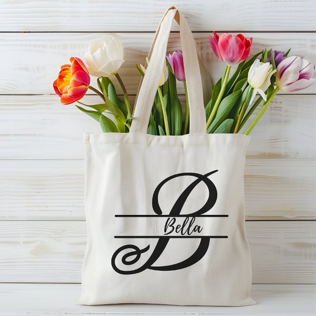 personalized name tote bag, custom letter B gift  (Creator Uploaded)