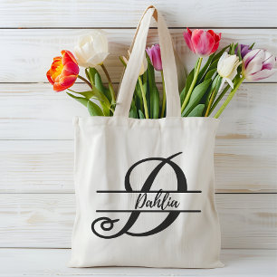 personalized name tote bag, custom letter D gift Bag