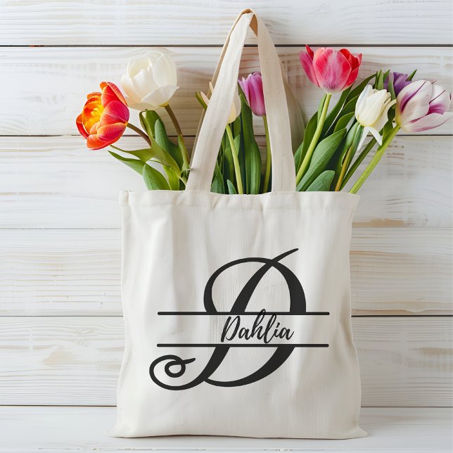 personalized name tote bag, custom letter D gift  Bag (Creator Uploaded)