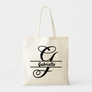 personalized name tote bag, custom letter g gift  bag