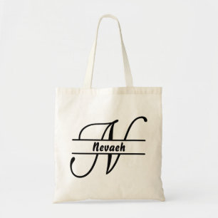 personalized name tote bag, custom letter N gift Bag