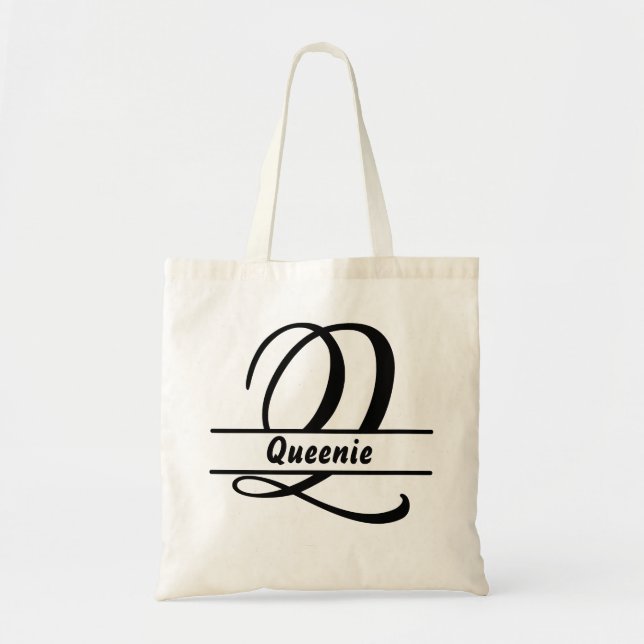 personalized name tote bag, custom letter Q gift  Bag (Front)