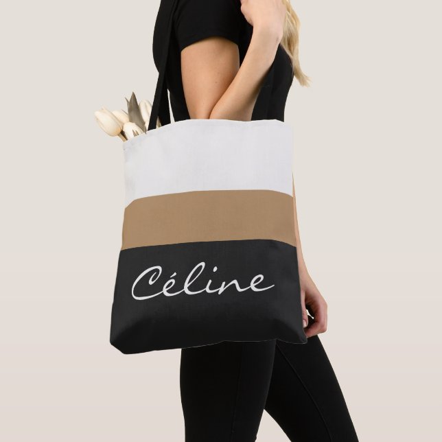 Personalized Name Tote Bag | Premium Stripe Design (Close Up)