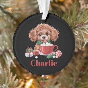 Personalized Name Toy Poodle Dog Lover Christmas  Ornament