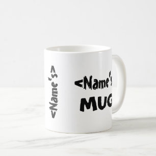 Personalized Name Trio White Black Coffee Mug