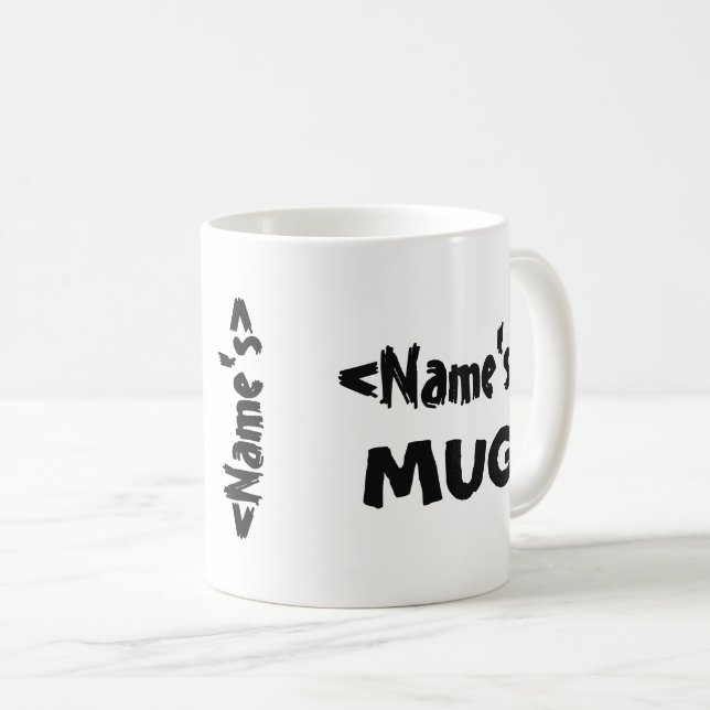 Personalized Name Trio White Black Coffee Mug (Front Right)