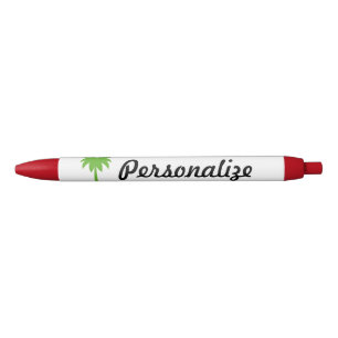 Personalized name tropical palm tree pen