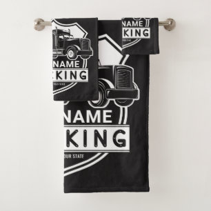Personalized NAME Trucking Big Rig Semi Trucker   Bath Towel Set