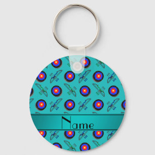 Personalized name turquoise archery keychain