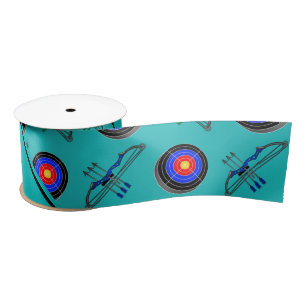 Personalized name turquoise archery satin ribbon