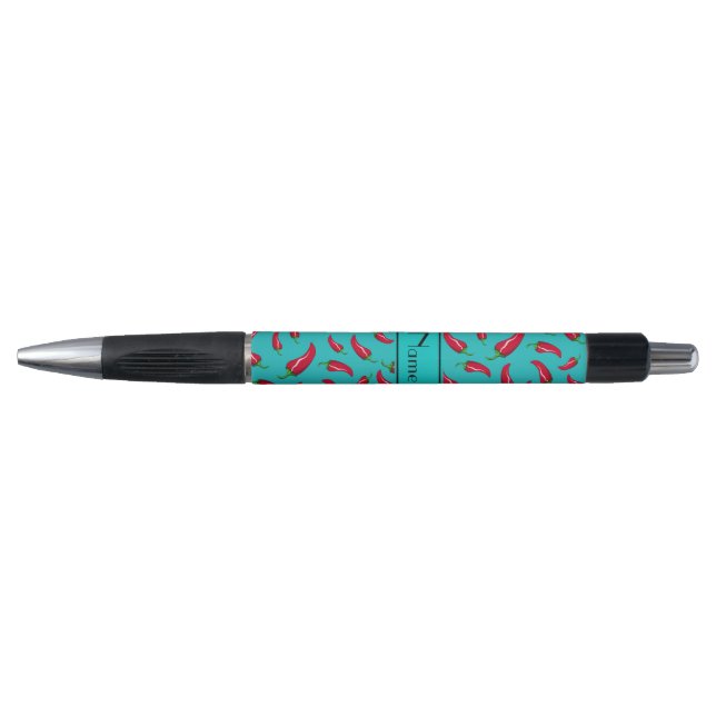 Personalized name turquoise chili pepper pen (Front)