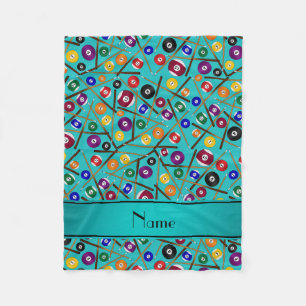 Personalized name turquoise colourful pool pattern fleece blanket