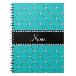 Personalized name Turquoise diamonds Notebook