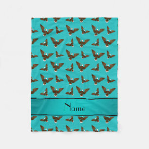 Personalized name turquoise eagles fleece blanket