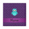 Personalized name turquoise owl purple diamonds