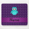 Personalized name turquoise owl purple diamonds