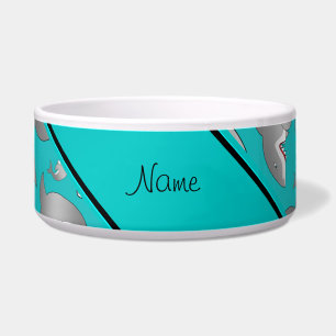 Personalized name turquoise shark pattern