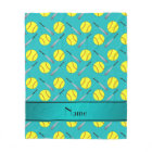 Personalized name turquoise softball pattern