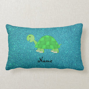 Personalized name turtle lumbar pillow