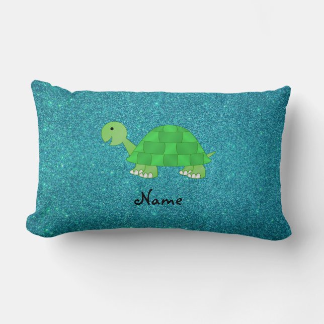 Personalized name turtle lumbar pillow (Front)