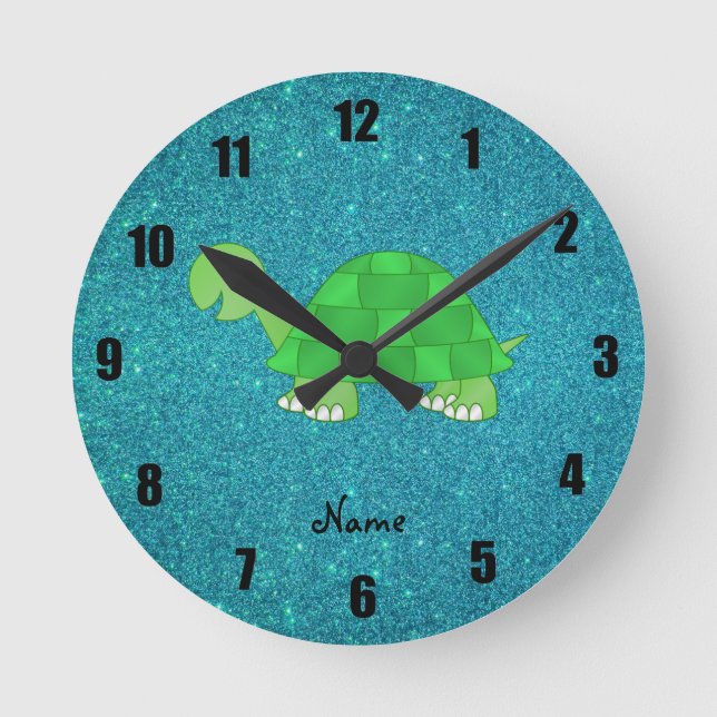personalized name turtle round clock (Front)