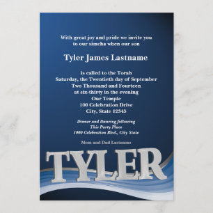 Personalized Name Tyler Bar Mitzvah Invitation