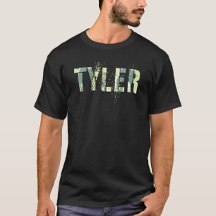 Personalized Name Tyler Camo Boy Military Birthday T-Shirt