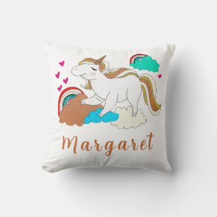 Personalized Name Unicorn birthday Throw Pillow