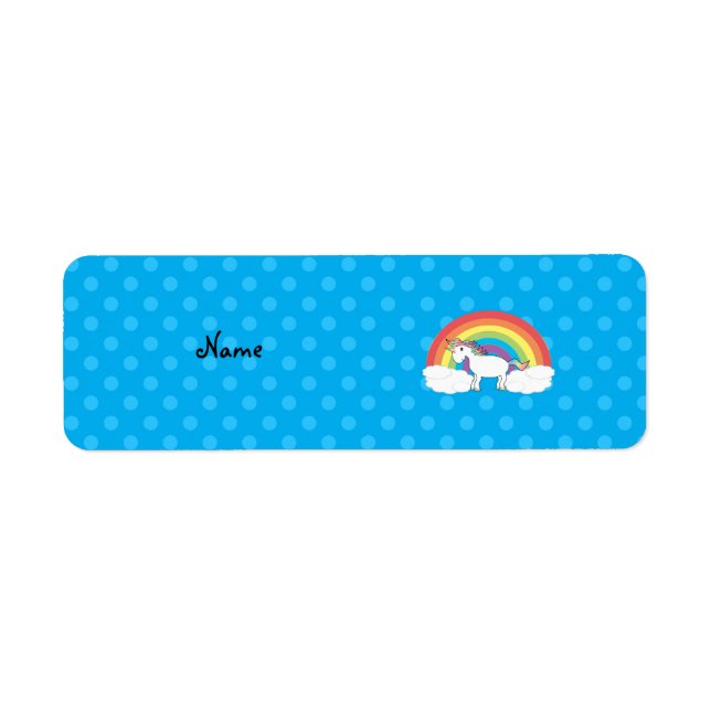Personalized name unicorn blue polka dots (Front)