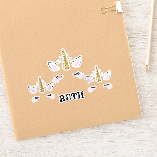 Personalized Name Unicorn Glitter Design – Custom  (Notebook)