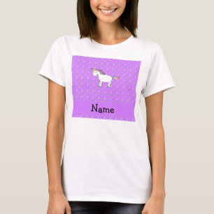 Personalized name unicorn pastel purple diamonds T-Shirt