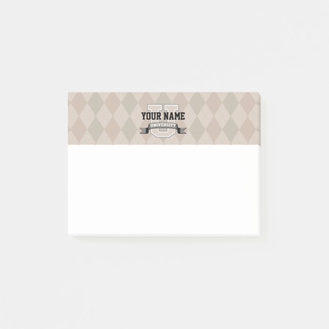 Personalized Name University Cool Funny College Post-it Notes (Front)