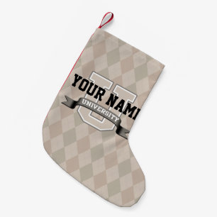 Personalized Name University Cool Funny College Small Christmas Stocking