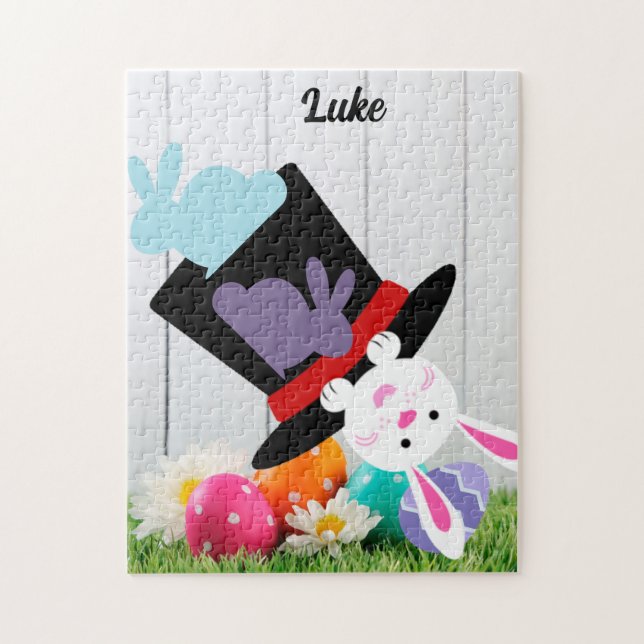 Personalized name upside down rabbit puzzle (Vertical)