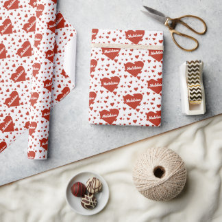Personalized Name Valentine Gift Wrap